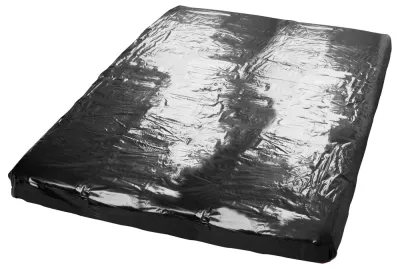 Drap housse Vinyle FITTED Sheet 160 x 200cm Noir