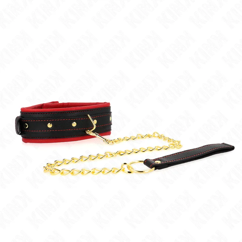 Collier avec Laisse Ajustable 33-48cm Tissu Uni - KINK