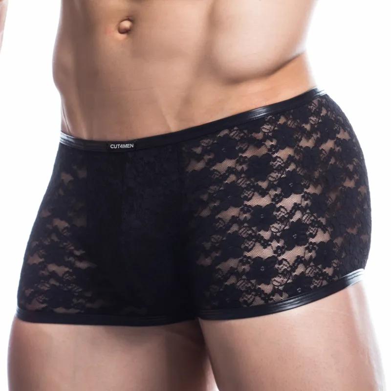 Boxer en dentelle LACE TRUNK Noir