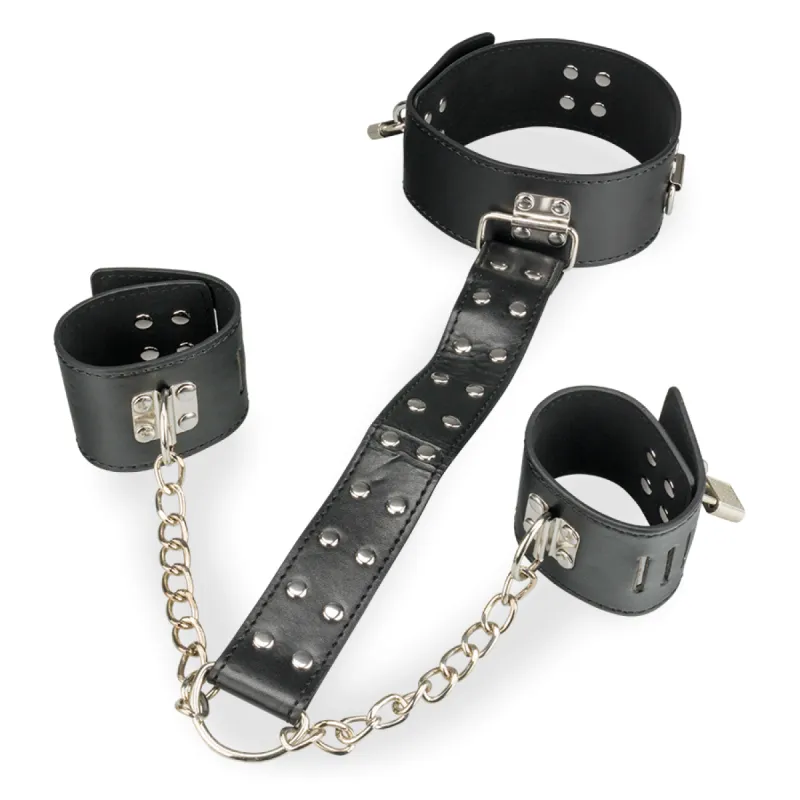 Contrainte BDSM cou et poignets Under Arrest