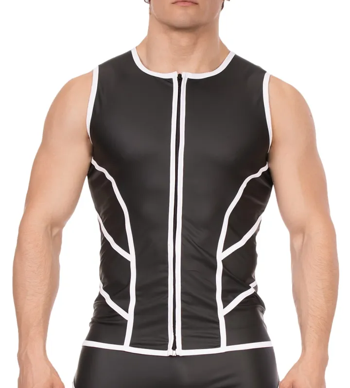 Barcode Berlin Veste sans manche ROBIN Noir-Blanc