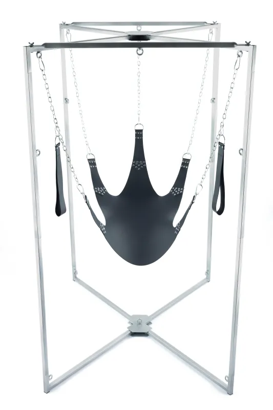 Kit Sling Cuir 5 Points Noir Armature Grise
