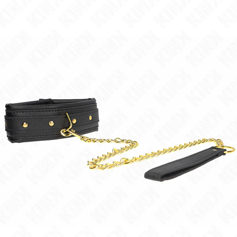Collier Bondage avec Bracelet Imitation Cuir Réglable - Kink