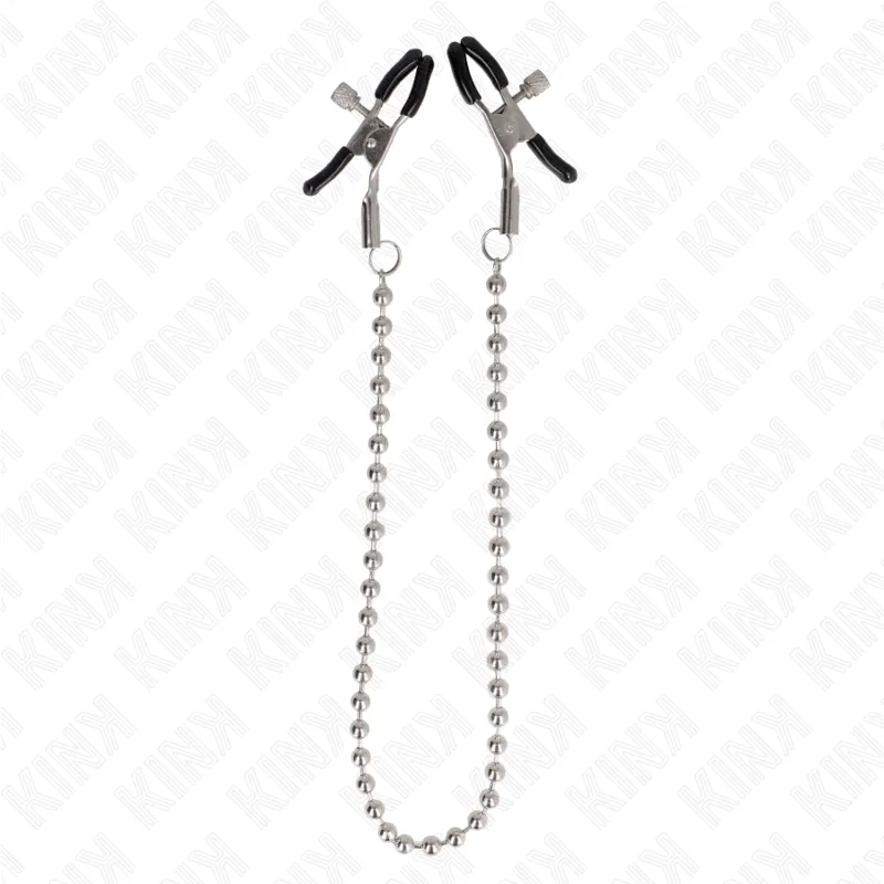 Pinces à tétons avec chaîne de billes 30 cm - Kink