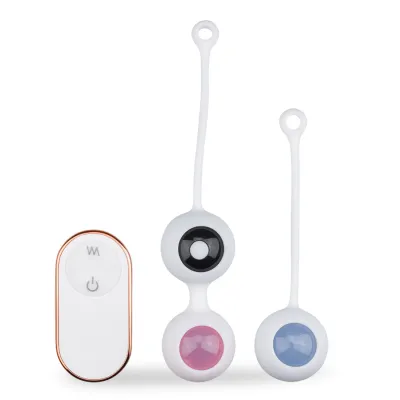Boules de geisha simple et double Maryana oeuf vibrant sans fil pour femme et couple - Blanc