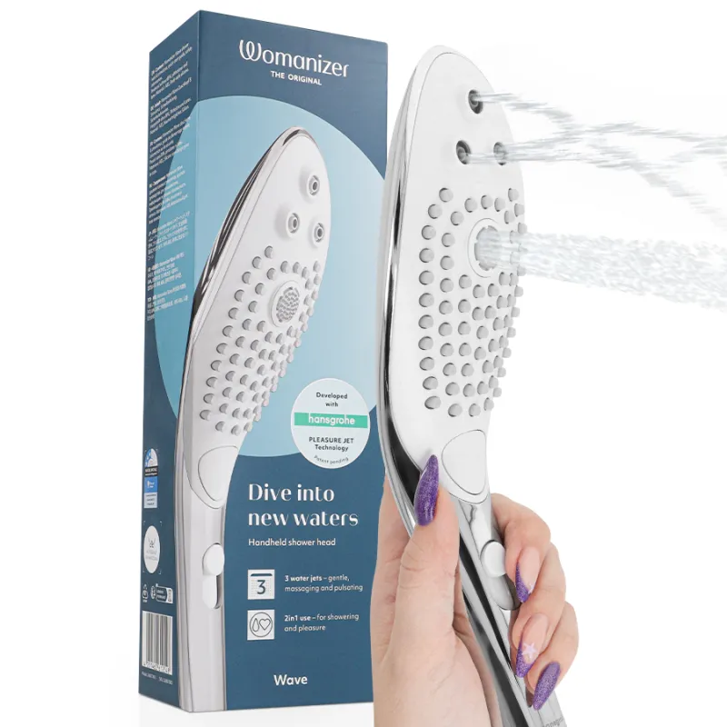 Pommeau Douche Stimulant Clitoridien Wave Chrome - Womanizer