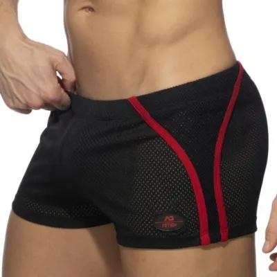 Short COMBI MESH Noir-Rouge
