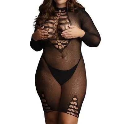 Robe sexy Grande Taille LONG SLEEVE Noire