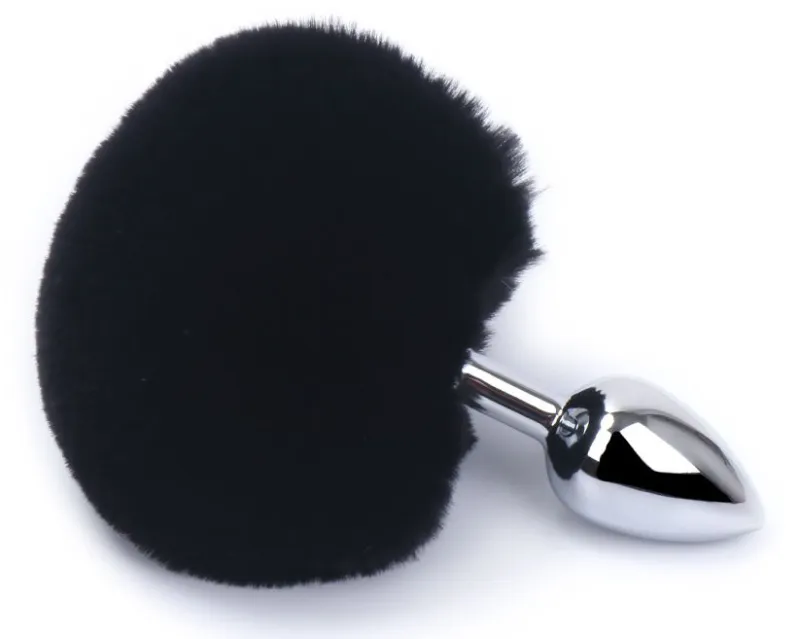 Plug Queue de lapin BUNNY TAIL 6 x 2.7 cm Noir