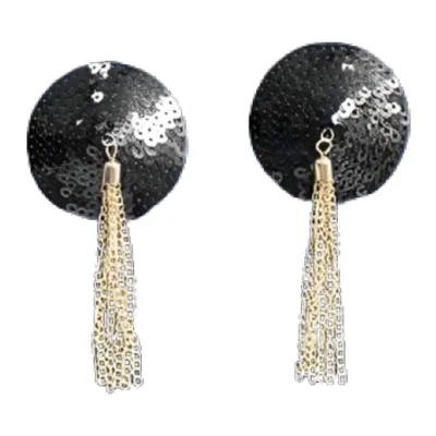 Cache-tétons Paillettes Chaînes Dorées CR4714 Noir - Chilirose