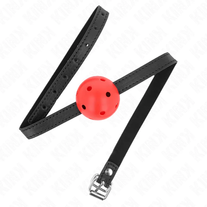 Bâillon à boule respirant rouge 4,5 cm - Kink