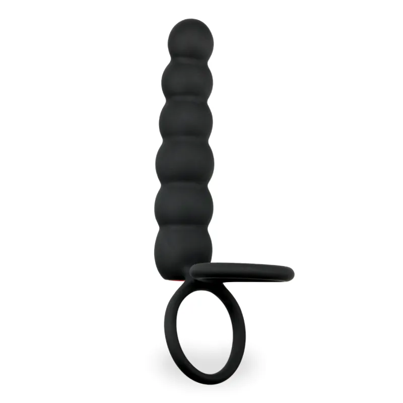 Double anneau avec plug vibrant pour double pénétration Stronix