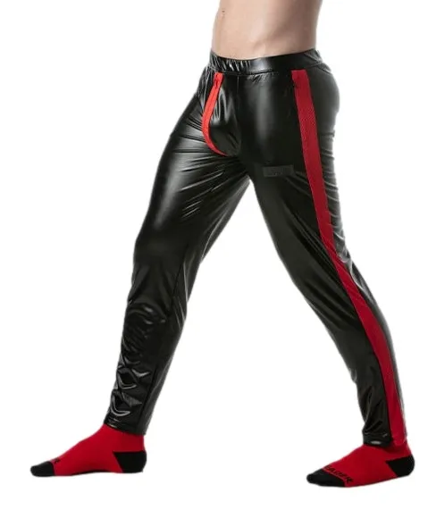 LEADER Pantalon avec Zip BRUT Noir-Rouge