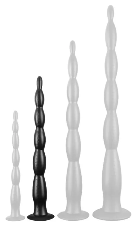 Gode long SCALE BEADS M 40 x 4cm Noir