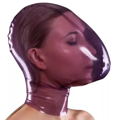 Cagoule en latex FETISH BREATH Violet