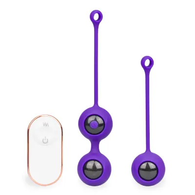 Duo de boules de geisha vibrantes Feely oeuf vibrant sans fil pour femme et couple - Violet foncé