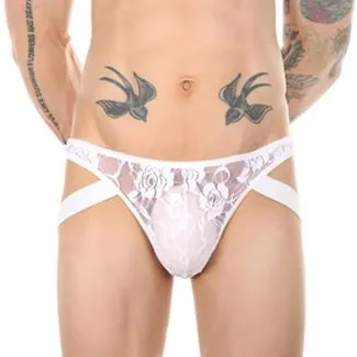 NoGenderWear Jock String Dentelle LOWSTIC Blanc