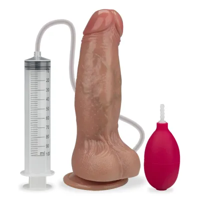 Gode godemichet ventouse éjaculateur Brian 17,3cm gode vaginal ou anal homme ou femme - Peau claire