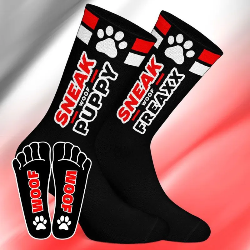 Chaussettes SNEAK PUPPY Noir-Rouge