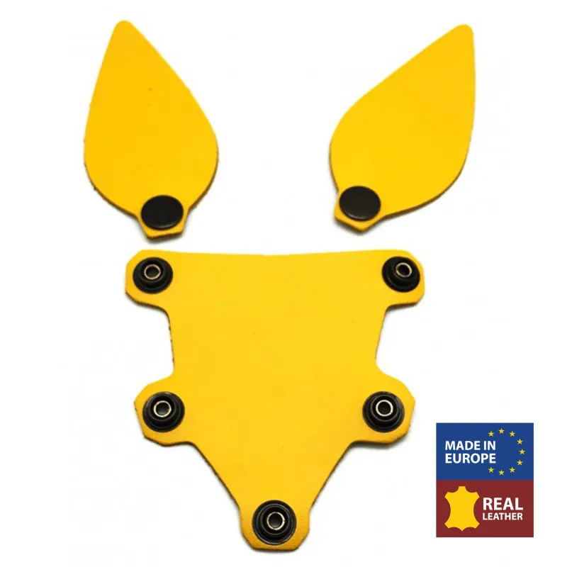 Oreilles + Langue en cuir PUPPY Jaune