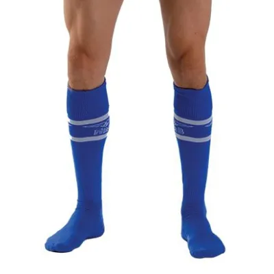 Mr B - Mister B Chaussettes hautes URBAN FOOTBALL SOCKS Bleu-Blanc