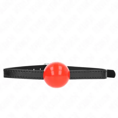 Balle gag solide rouge 4 cm avec sangle 65 cm - Kink