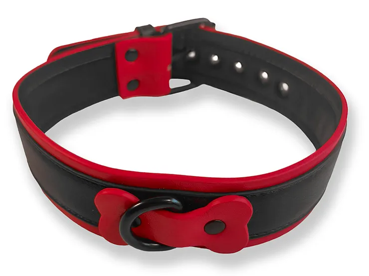 Collier PUPPY COLLAR Noir-Rouge