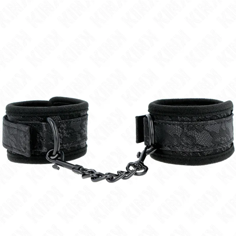 Menottes Néoprène Dentelle Noires Ajustables - KINK