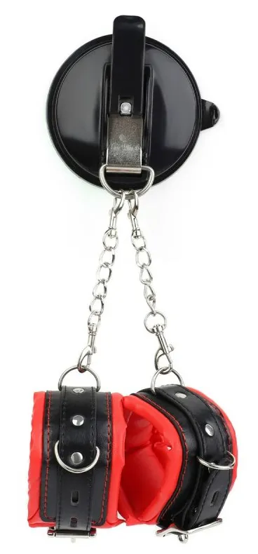 BDSMaster Menottes avec Ventouse STRONGCUP Rouges