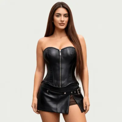 Corset Wetlook Zip OhYeah - 44 Noir
