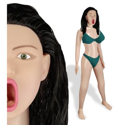Poupée gonflable haute qualité brune yeux verts Ruth