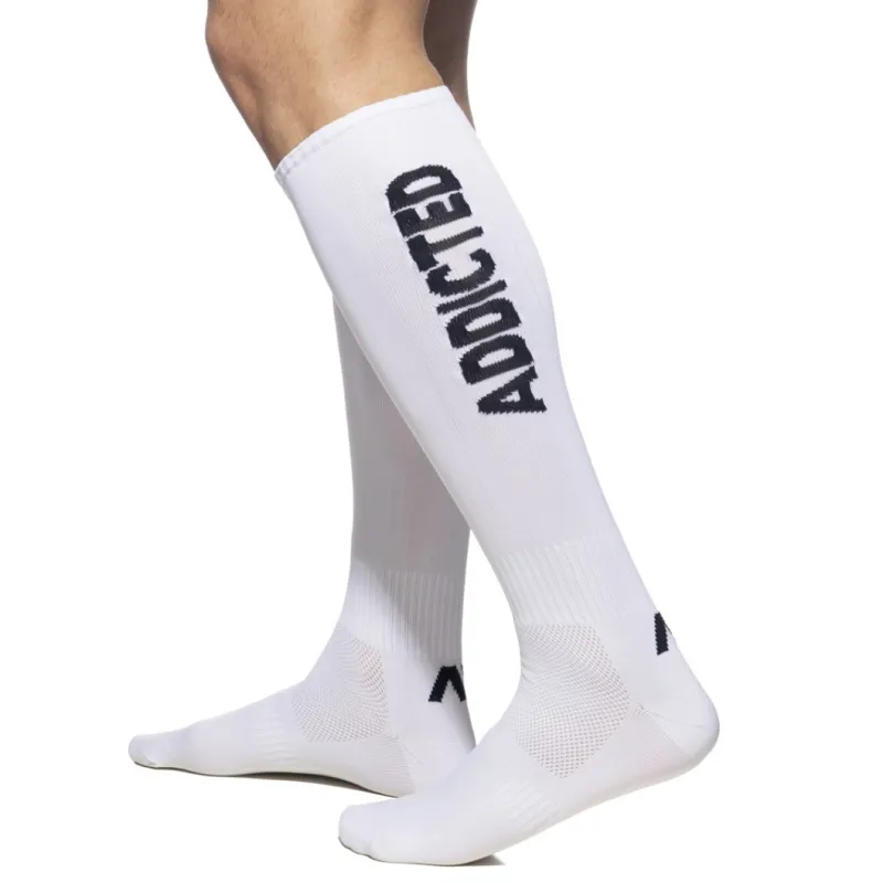 Addicted Chaussettes hautes FETISH SOCKS Blanc-Noir
