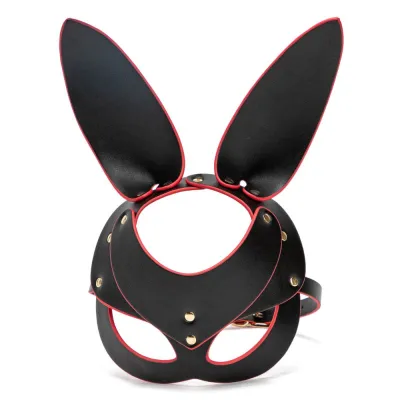 Masque de Lapin PUNK RABBIT Noir et Rouge