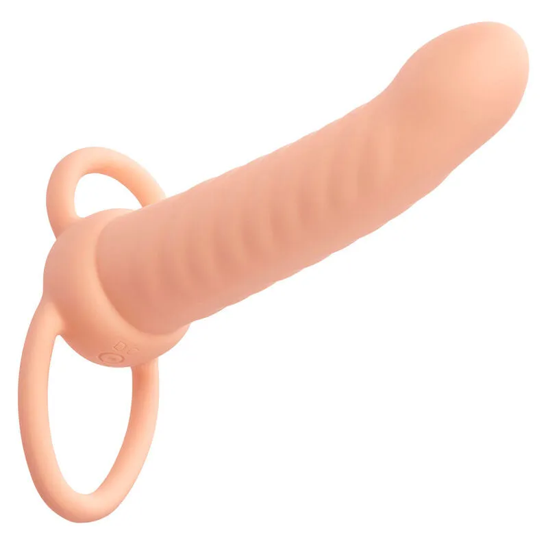 Pénétrateur Double Vibrant Maxx Nervuré Flesh - Calexotics