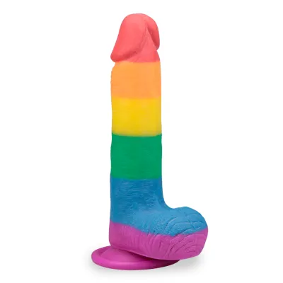 Gode godemichet ventouse réaliste 19,0cm Pride gode vaginal ou anal homme ou femme - Multicolore