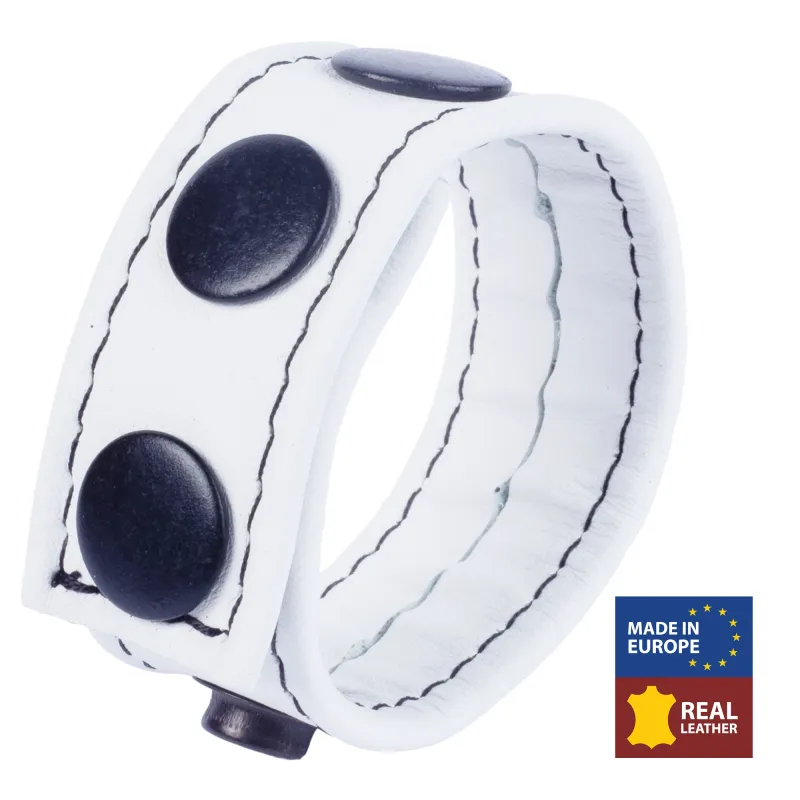Anneau pénien en cuir COCKY Blanc