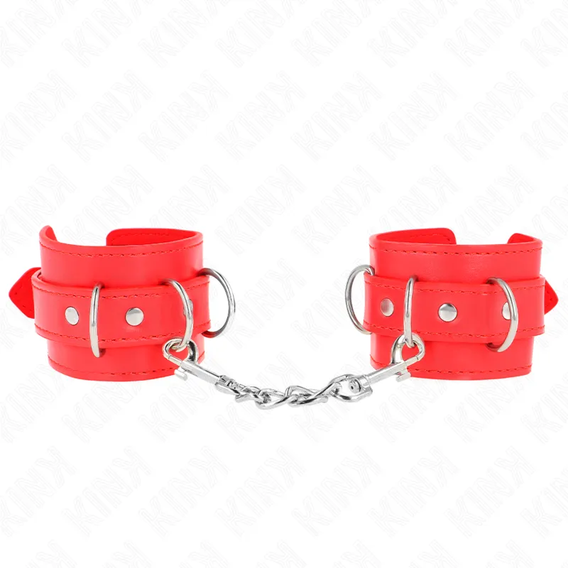 Menottes BDSM Ajustables Kink Rouges 17,5-25cm - Kink