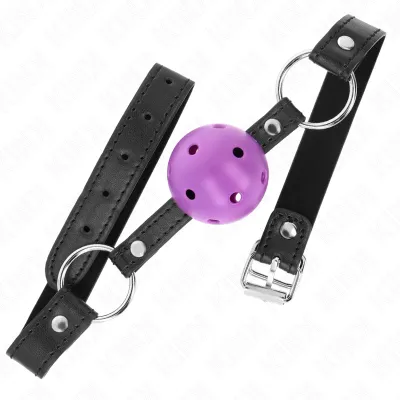 Ball Gag Balle Creuse Dure Violet 4,5 cm - KINK