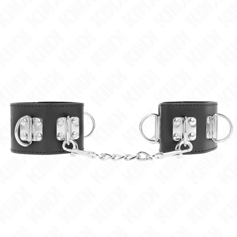 Menottes BDSM Appui-Poignets Cadenas Noir Ajustable - KINK