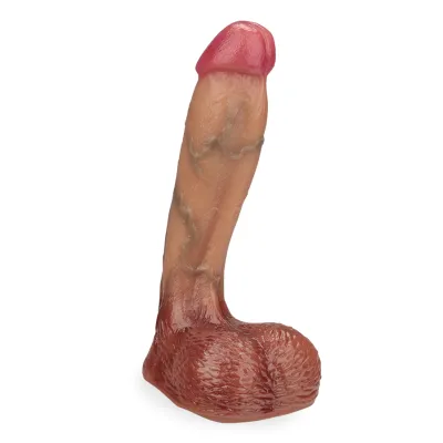 Gode godemichet ventouse ultra réaliste en silicone Lino gode vaginal ou anal homme ou femme - Peau mate