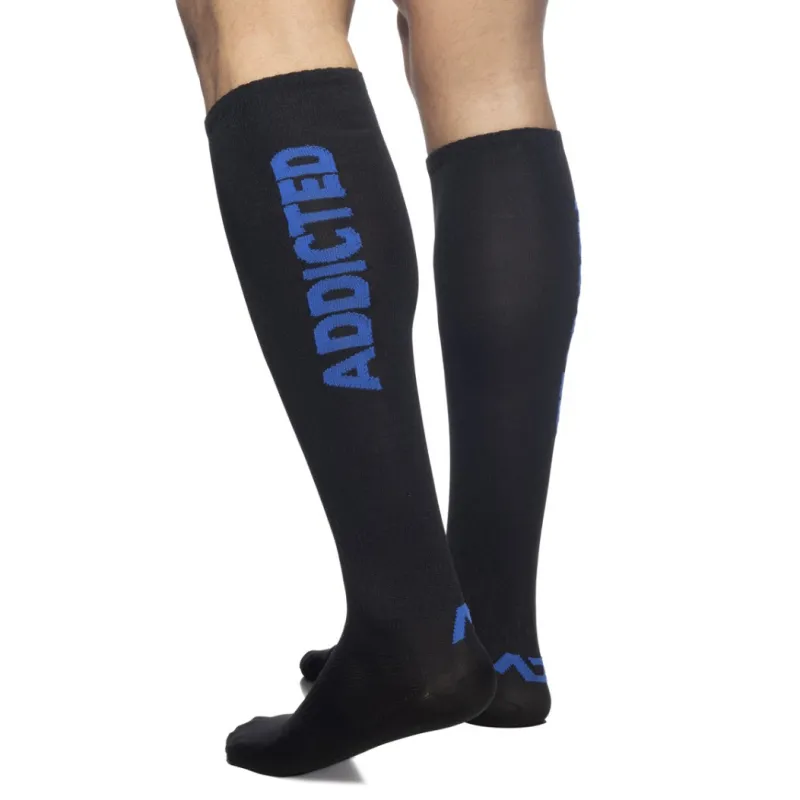 Chaussettes hautes FETISH SOCKS Noir-Bleu
