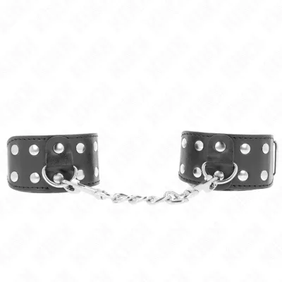 Bracelets BDSM Double Ligne Clous Réglables Noir - KINK