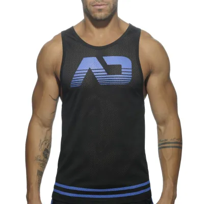 Débardeur FETISH AD MESH Noir-Bleu