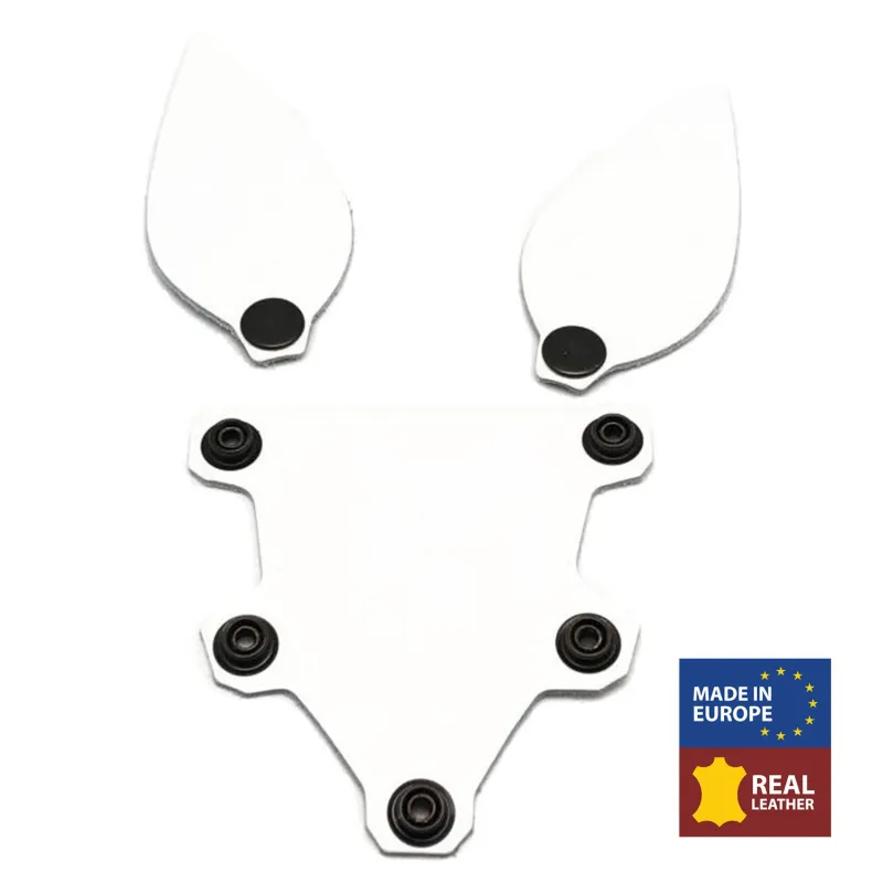 Oreilles + Langue en cuir PUPPY Blanc