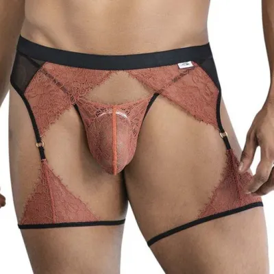 CandyMan String et Porte-Jarretelles MOREYO Terracotta