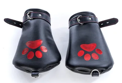 Mitaines Pattes de chien DOG PAW Noir-Rouge