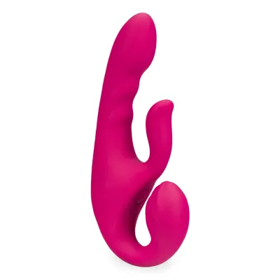 Strap-on rabbit vibrant avec stimulateur de clitoris EchoTouch