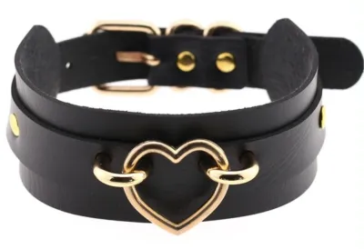 Collier Fantaisie GOLDEN HEART Noir