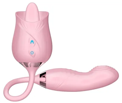 Stimulateur de clitoris ROSE LICKING 11 x 3cm Rose
