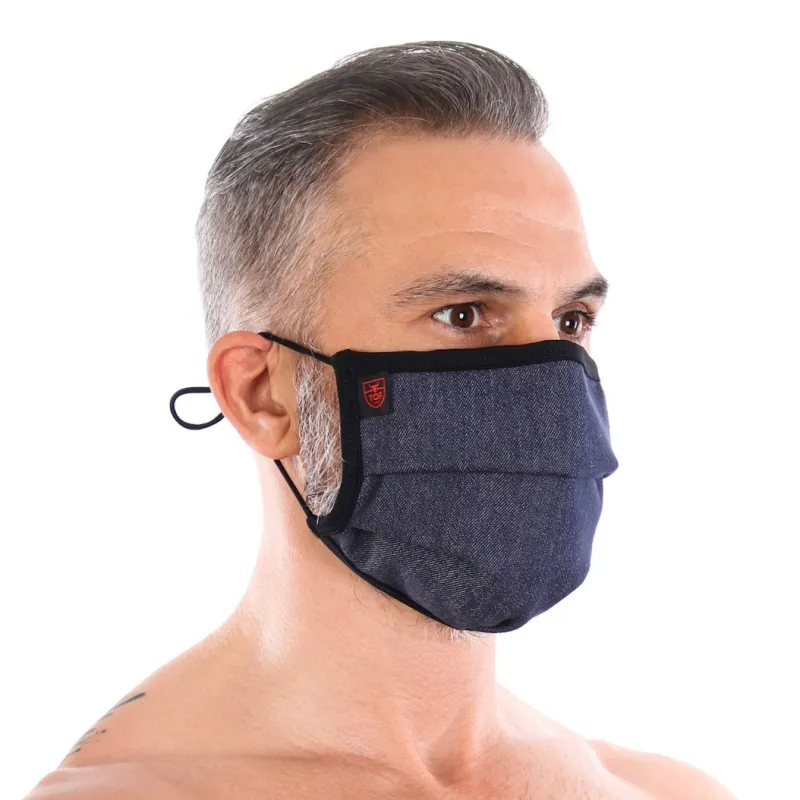 Masque lavable à plis Denim